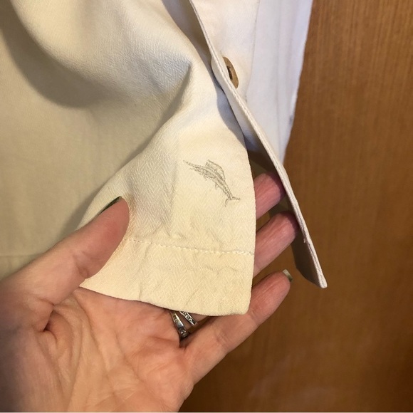 Tommy Bahama Silky Button Down Short Sleeve Shirt Top Mens Sz M - Picture 11 of 14